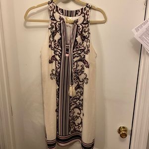 EUC Long tunic or dress fig and flower M